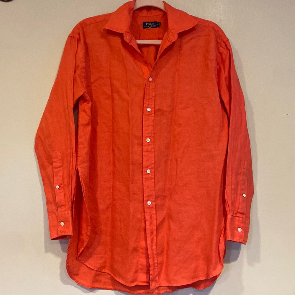Polo Ralph Lauren size 6 button down linen shirt - Picture 1 of 11